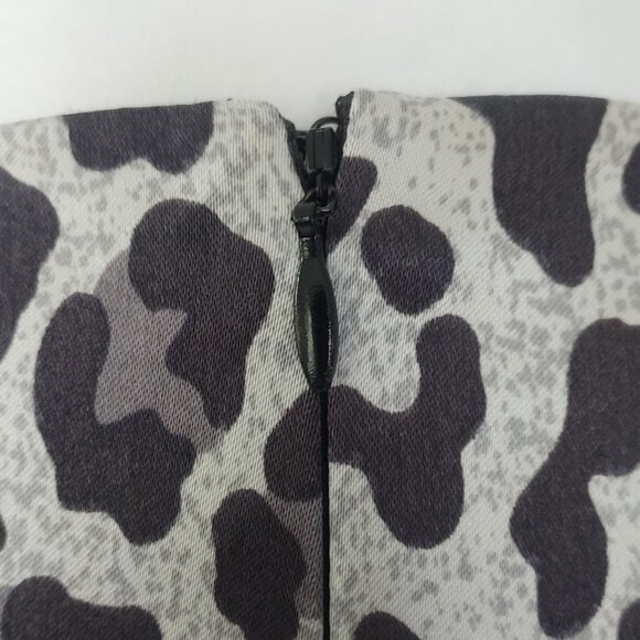 Cache Women's Leopard Animal Print Dress - Size 0 Silver/Black - Picture 8 of 12